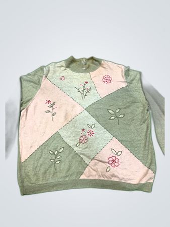 Green Patchwork Sweater
