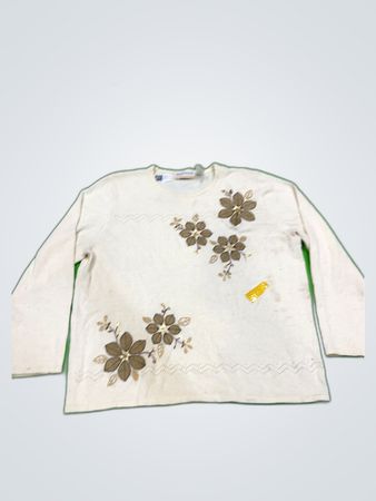 Long Sleeve Blouse with Floral Embroidery