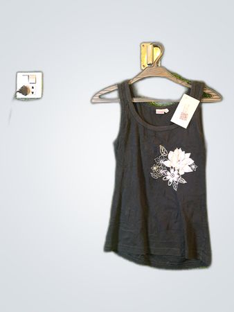 Black Floral Tank Top