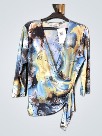 dressbarn abstract print blouse