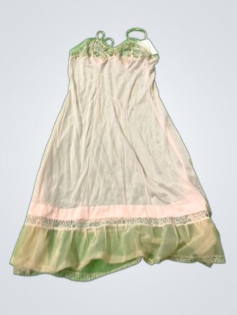 Pink Lace Trim Slip Dress