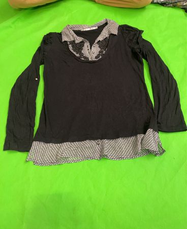 DOP Black Lace Collar Blouse