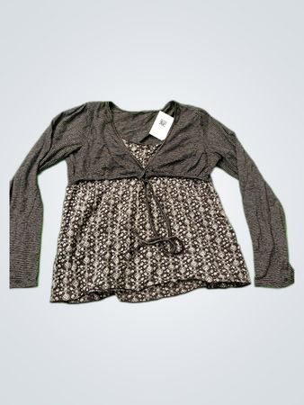 Long Sleeve Blouse with Floral Pattern