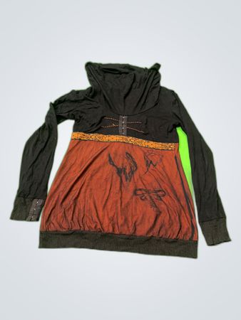 Black and Brown Hooded Sweater