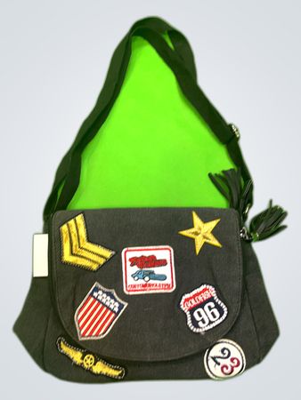 Gray Purse with Patches