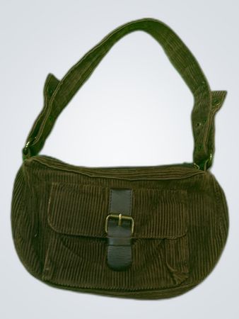 Brown Corduroy Shoulder Bag