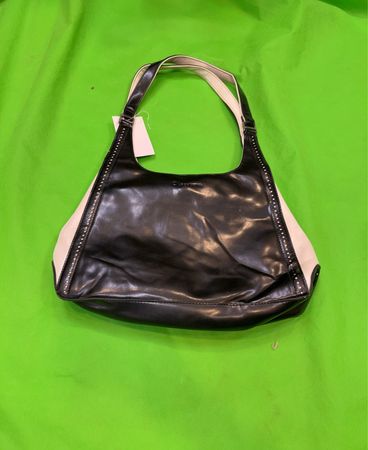 Liz Claiborne Black and White Leather Hobo Bag