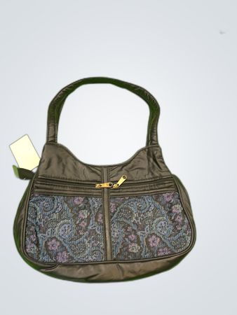 Black Purse with Blue Paisley Design