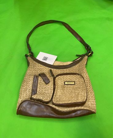 Rosetti Woven Shoulder Bag with Leather Trim
