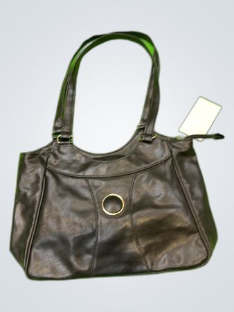 Black Leather Tote Handbag