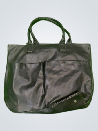 Black Leather Tote Bag
