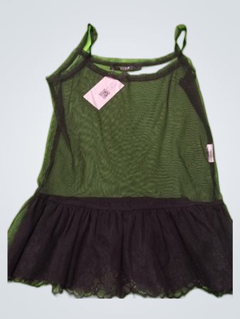 Guess Black Mesh Lace Trim Camisole