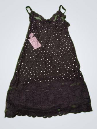 Paule Ka Black Lace Slip Dress