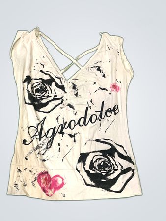 Graphic Rose Print Sleeveless Tank Top