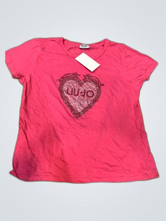 Liu Jo Pink Printed V-Neck T-Shirt