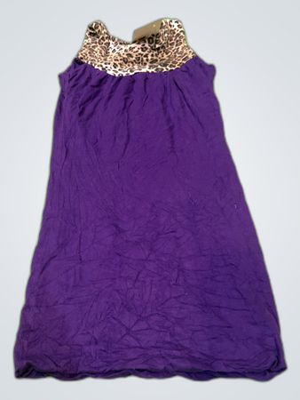 Tobacco Purple Leopard Trim Mini Dress