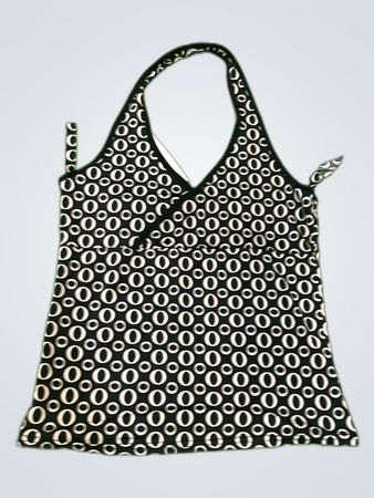 H Deluxe Paris Black Polka Dot Halter Top