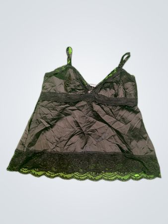 Rosopora Black Lace Trim Satin Camisole