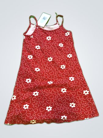 Benetton Red Heart Print Spaghetti Strap Mini Dress