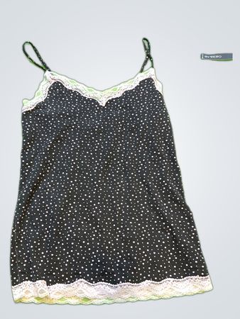 Zara Black Polka Dot Lace Trim Camisole