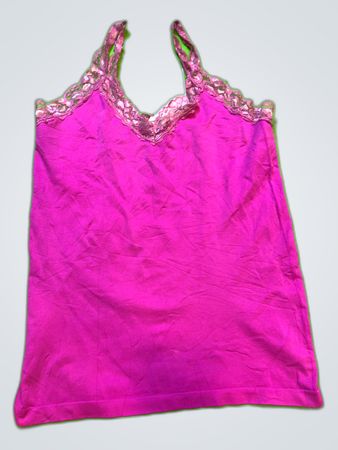 Pink Lace Trim Camisole Top