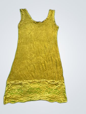 Yellow Lace Trim Dress