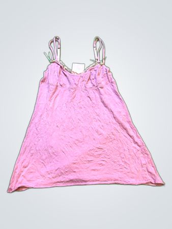 Infore Pink Lace Trim Slip Dress