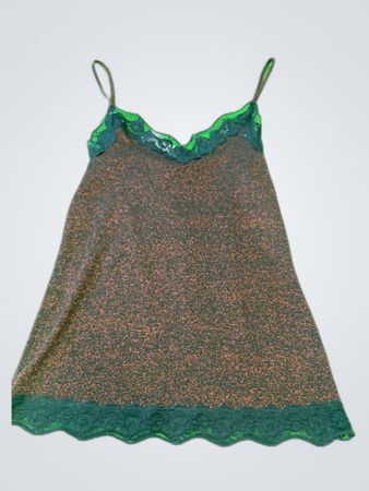 Lace Trim Slip Dress in Rust