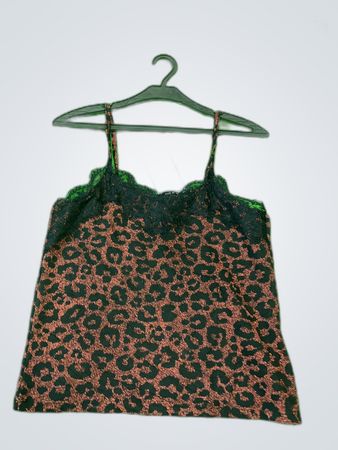 Jennyfer Leopard Print Lace Camisole