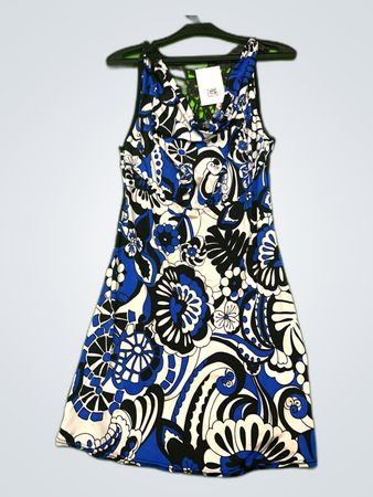 Blue and Black Floral Dress