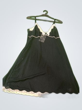 Black Lace Trim Slip Dress