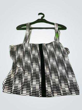 Joseph Ribkoff Black and White Geometric Tank Top
