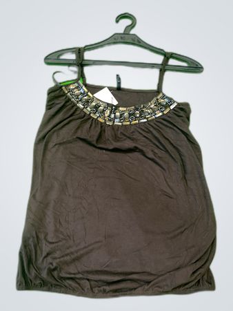 H&M Brown Embellished Tank Top