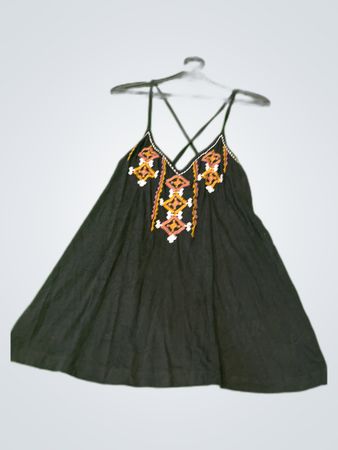 About You Black Embroidered Sleeveless Blouse