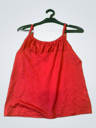 Vicky Red Ruffle Cami Top