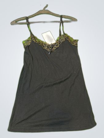 Unbranded Black Lace Trim Camisole Top