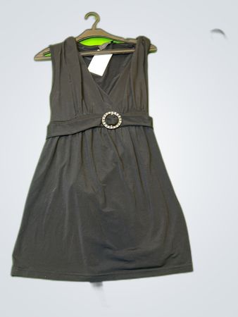 H&M Black Sleeveless Belted Dress