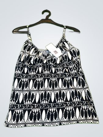 Black and White Patterned Tank Top