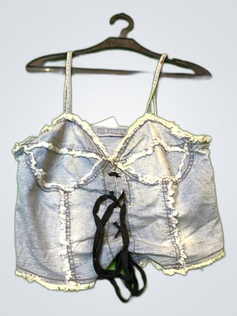 Unbranded Denim Lace-Up Corset Top