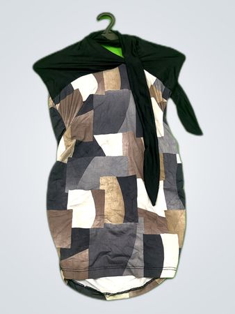 Patchwork Sleeveless Mini Dress