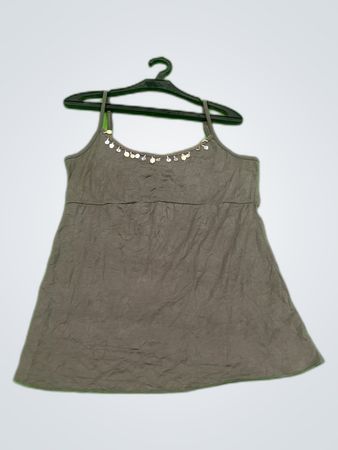 Street One Grey Beaded Strap Tank Top