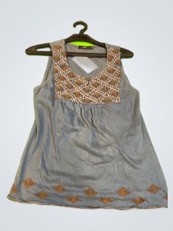 Zero Embroidered Denim Blouse