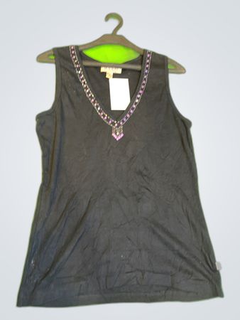Boysens Black Beaded V-Neck Tank Top