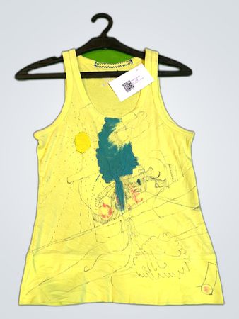 H&M Yellow Abstract Print Tank Top
