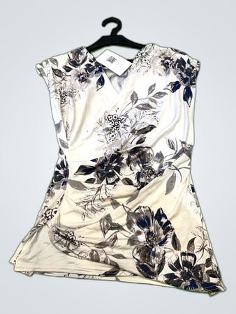 Creme Fraiche Printed Sleeveless Blouse