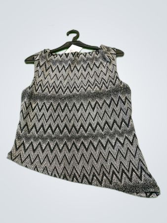 Pimkie Black Silver Zigzag Sequin Tank Top
