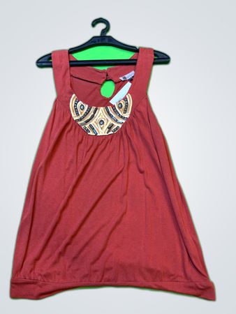 Unbranded Red Embellished Sleeveless Tank Top