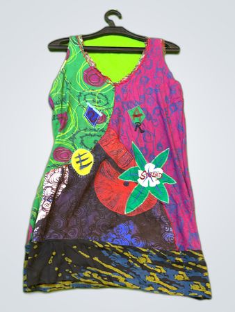 Derek Heart Art Patchwork Mini Dress