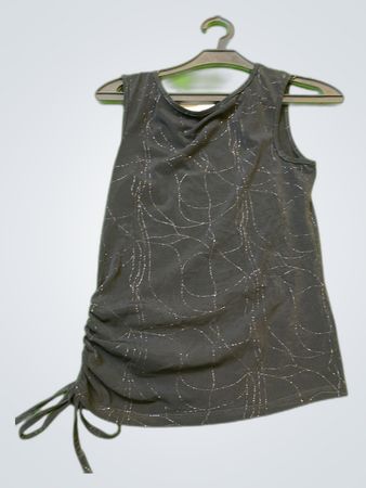 Camaieu Black Sleeveless Ruched Top