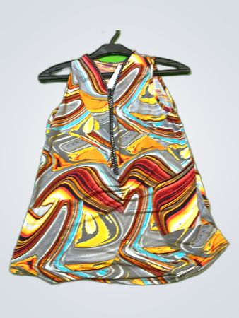 Abstract Swirl Print Sleeveless Mini Dress